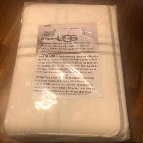 UGG Bedding New Ugg Callie Washed Yarn Dyed 3 Pc Duvet Cover Set